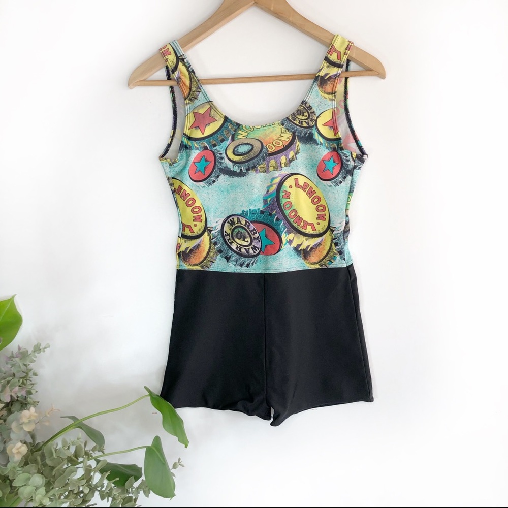 VINTAGE one piece swimsuit with boy shorts
